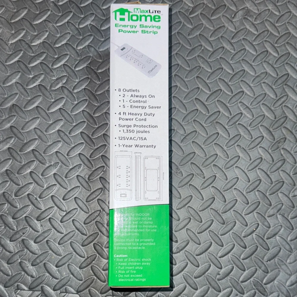White Energy Efficient Power Strip